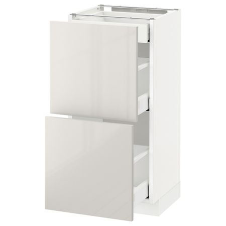 Напольный шкаф/2фасада/3ящика, белый/Рингульт светло-серый 40x37 см IKEA METOD МЕТОД / MAXIMERA МАКСИМЕРА 192.361.21