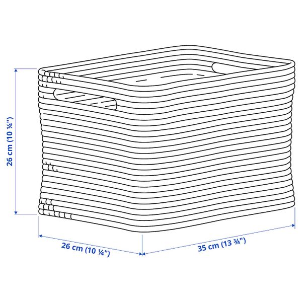 Корзина, синий 35x26x26 см IKEA NORDRANA НОРДРЭНА 604.206.54 - схема-чертеж с размерами