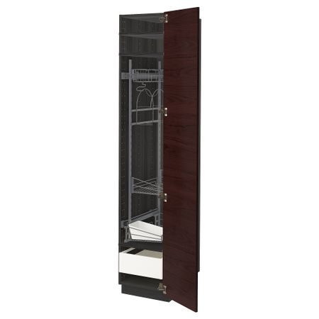 Высокий шкаф с отделением для аксессуаров для уборка, 40x60x200 cm IKEA METOD МЕТОД, MAXIMERA МАКСИМЕРА 793.349.20