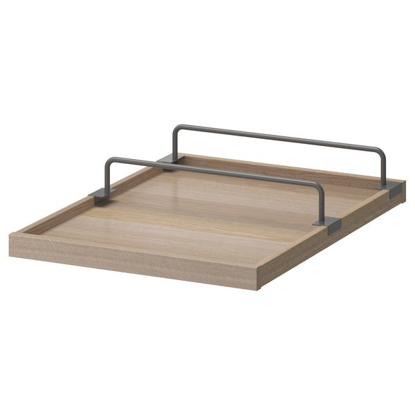 Выдвижная полка + вставка для обуви КОМПЛИМЕНТ, под беленый дуб, темно-серый - схема-чертеж с размерами