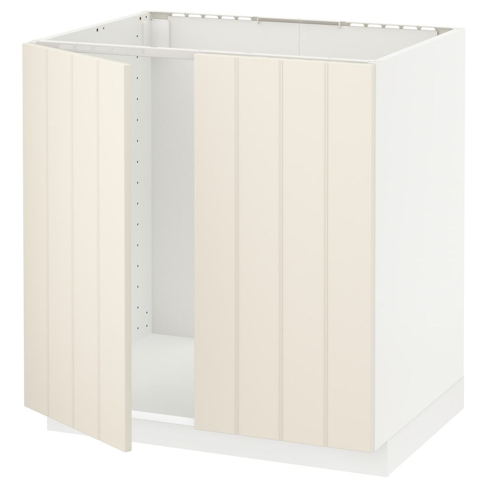 Напольный шкаф для раковины + 2 двери, белый/Хитарп белый с оттенком 80x60 см IKEA METOD МЕТОД 092.264.86 - схема-чертеж с размерами
