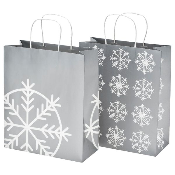 Подарочный пакет, серебристый, 12x32 см/10 л IKEA ВИНТЕР 2019 404.623.05 - фото 1