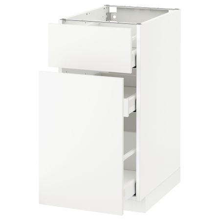 Напольный шкаф, выдвижной секцией, ящик МЕТОД / МАКСИМЕРА, белый, Хэггеби белый