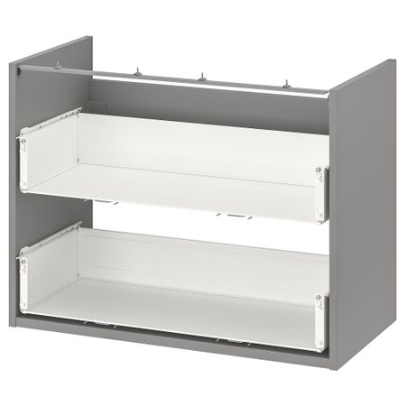 Напольный шкаф для раковины,2 ящика, 80x40x60 см, серый IKEA BEGIVENHET БЕГИВЕНХЕТ 204.405.12