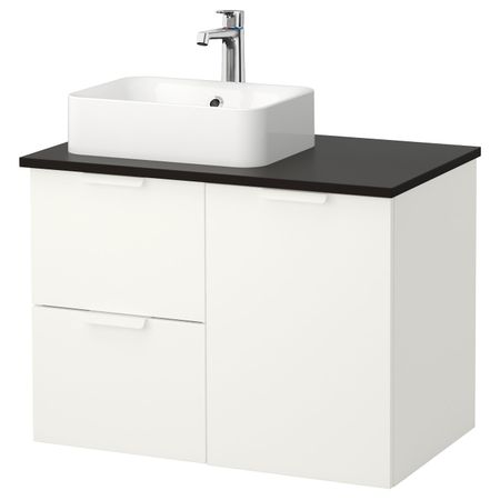 Шкаф с раковиной 45x32 см, белый/антрацит БРОГРУНД смеситель 82x49x72 см IKEA ГОДМОРГОН/ТОЛКЕН / ХОРВИК 593.255.92