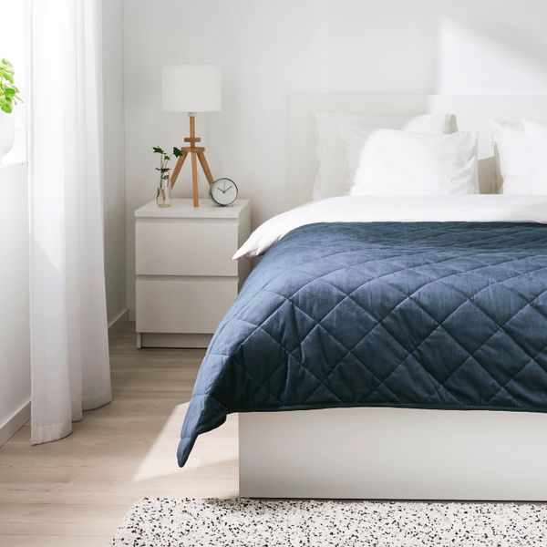 Покрывало, темно-синий 260x250 см IKEA MJUKPLISTER МЬЮКПЛИСТЕР 404.989.36 - схема-чертеж с размерами