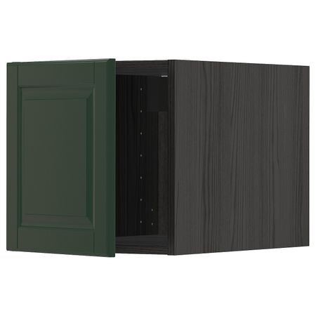 Верхний шкаф, черный/Будбин темно-зеленый 40x40 см IKEA МЕТОД 593.144.28
