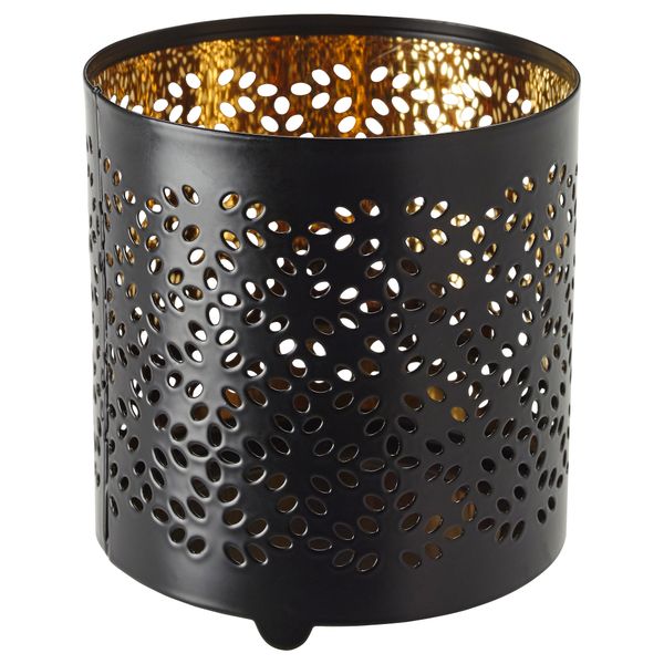 Украшение для свечи в стеклянном стакане СТАБИГ, черный (9 см) - фото 1