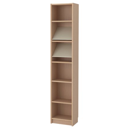 Стеллаж с наклонной полкой, дубовый шпон, беленый/бежевый 40x28x202 см IKEA BILLY БИЛЛИ / BOTTNA БОТТНА 192.846.16