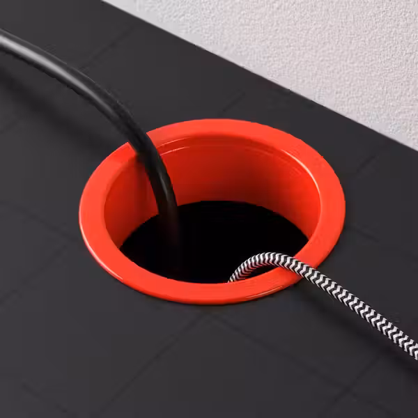 MICKE Письменный стол - антрацит/красный 105x50 см - схема-чертеж с размерами