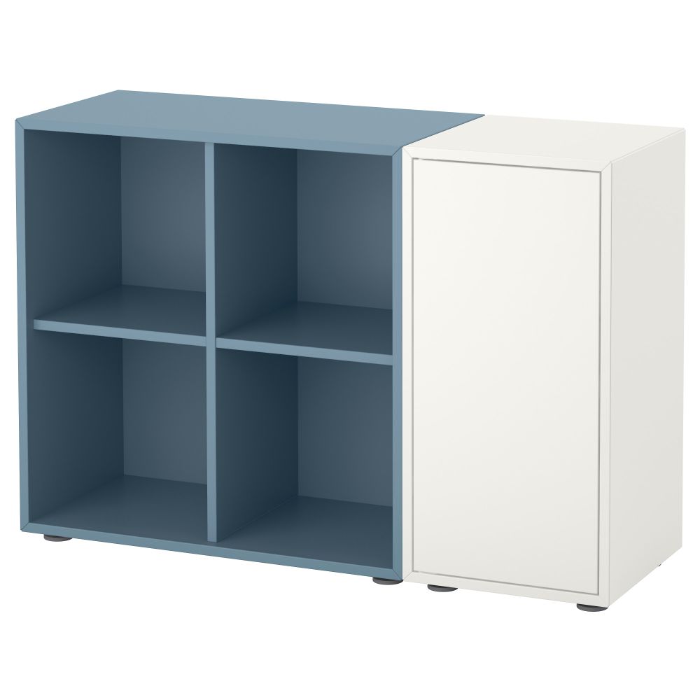 Комбинация шкафов с ножками ЭКЕТ, белый, голубой (105x35x72 см) - фото 1