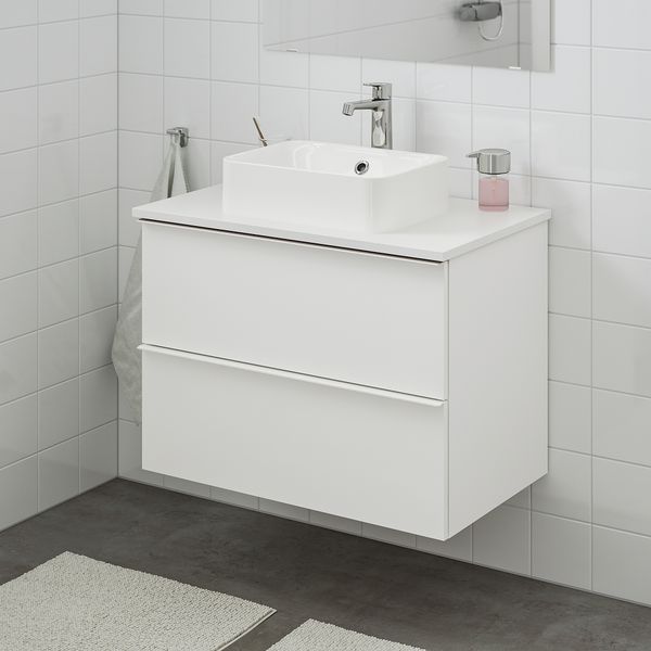 Шкаф со столешницей 45x32 раковина, 82x49x72 cm IKEA HÖRVIK ХОРВИК, GODMORGON ГОДМОРГОН, TOLKEN ТОЛКЕН 093.086.08 - фото 3