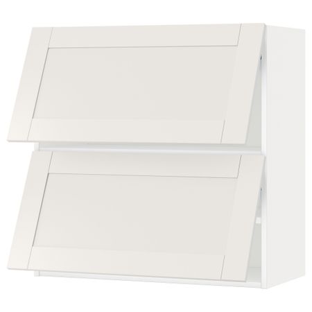 Навесной шкаф, 2 дверцы, горизонтальный МЕТОД, белый, Сэведаль белый
