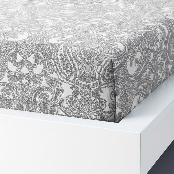 Простыня, белый, серый 240x260 см IKEA JÄTTEVALLMO ЙЭТТЕВАЛЛМО 104.366.00 - фото 2