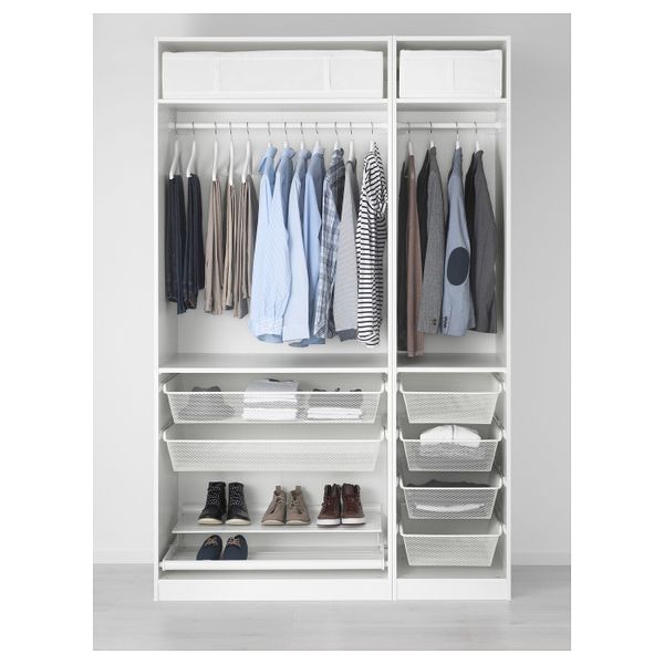 Гардероб, белый, Фардаль глянцевый/белый, 150x60x236 см IKEA ПАКС 792.488.33 - схема-чертеж с размерами