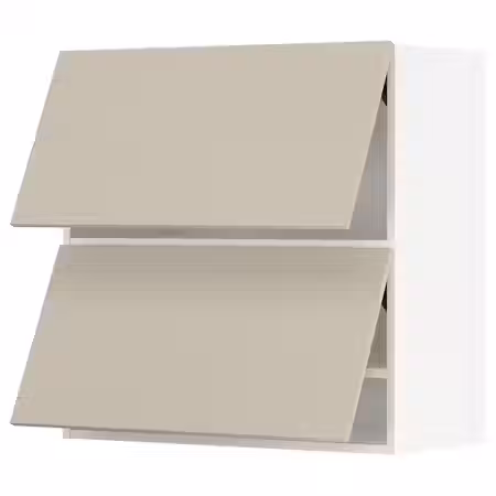 METOD Навесной шкаф/2 дверцы, горизонтал - белый/Havstorp бежевый 80x80 см
