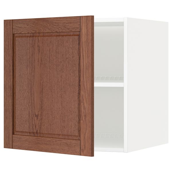 Верхний шкаф на холодильник, морозильник МЕТОД, белый, Филипстад коричневый - схема-чертеж с размерами