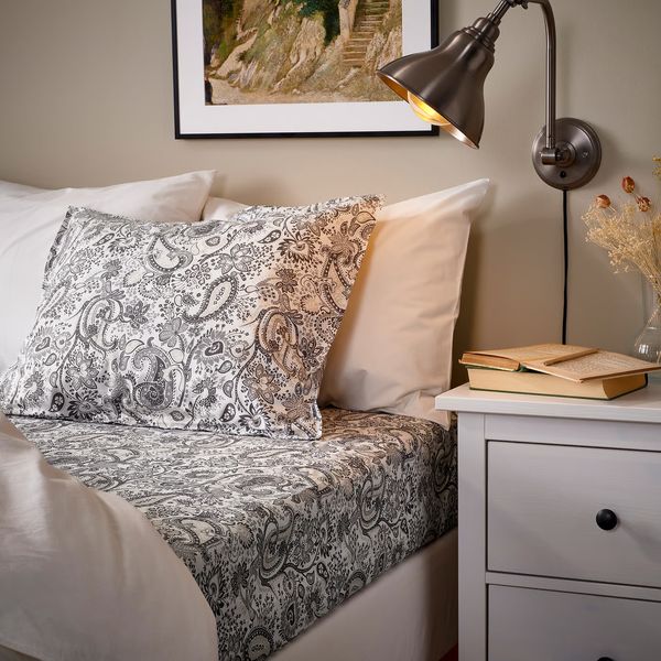 RODGERSIA РОДГЕРСИЯ Простыня натяжная - серый/белый 140x200 см - фото 3