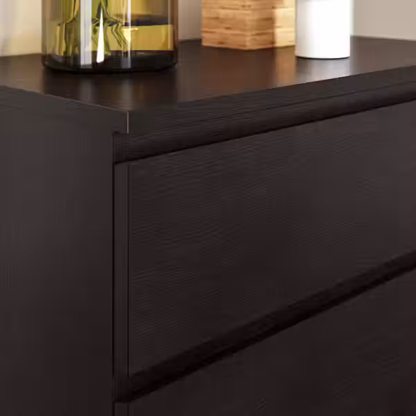 MALM Комод с 6 ящиками - черно-коричневый 80x123 см - фото 3