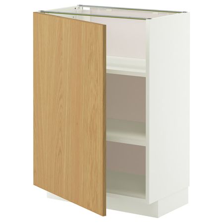 METOD Напольный шкаф с полками - белый/Sinarp дубовый шпон 60x37 см