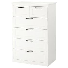 SONGESAND Комод с 6 ящиками - белый 82x126 см