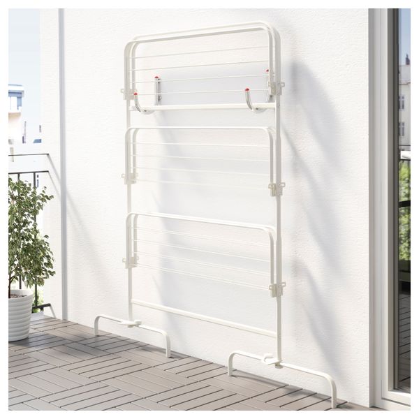 Сушилка для белья, 3 уровня, для дома/улицы МУЛИГ, белый - схема-чертеж с размерами