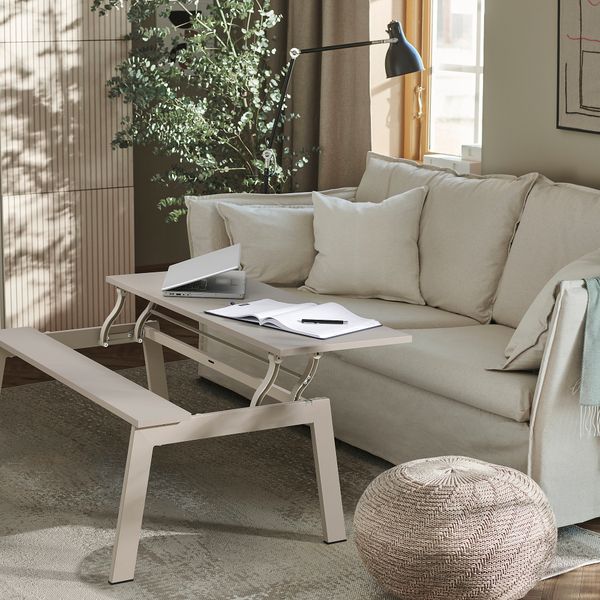 Журнальный стол, регулируемый бежевый, 104x70 см IKEA LJUNGSBRO 005.610.34 - фото 7