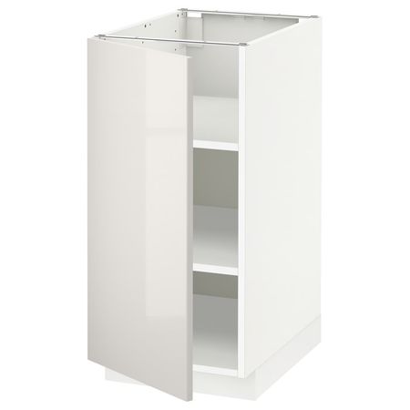 METOD Напольный шкаф с полками - белый/Ringhult светло-серый 40x60 см