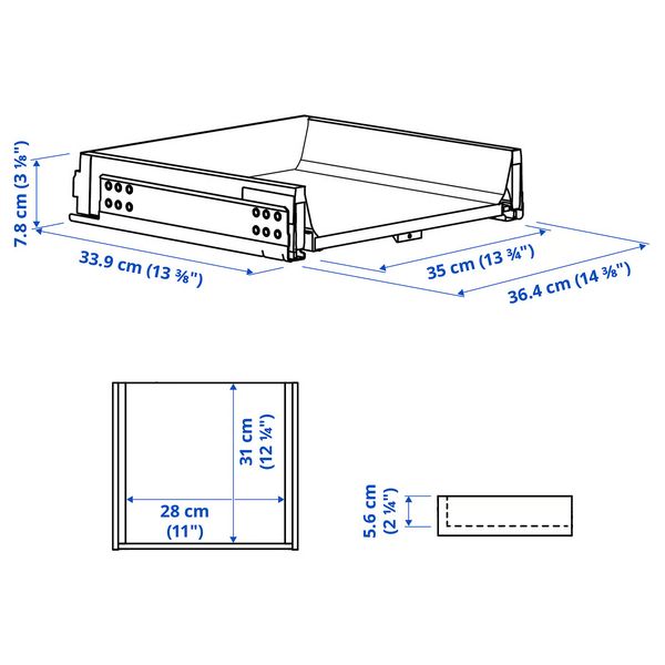 IKEA, дополнительный ракурс - схема-чертеж с размерами