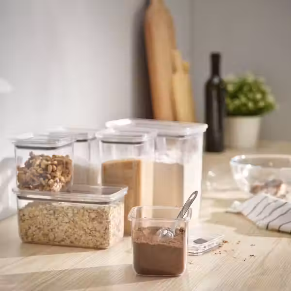 KORALLVIPPA Банка+крышка д/сухих продуктов, 6шт - прозрачный - фото 2