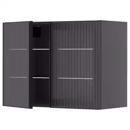 METOD Навесной шкаф/полки/2стеклян двери