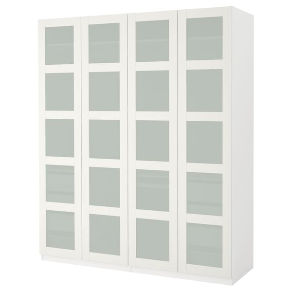 Гардероб ПАКС, белый, Бергсбу матовое стекло - фото 2