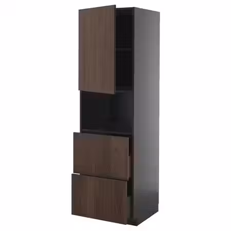 METOD / KNIVSHULT Высокий шкаф д/СВЧ/дверца/2ящика