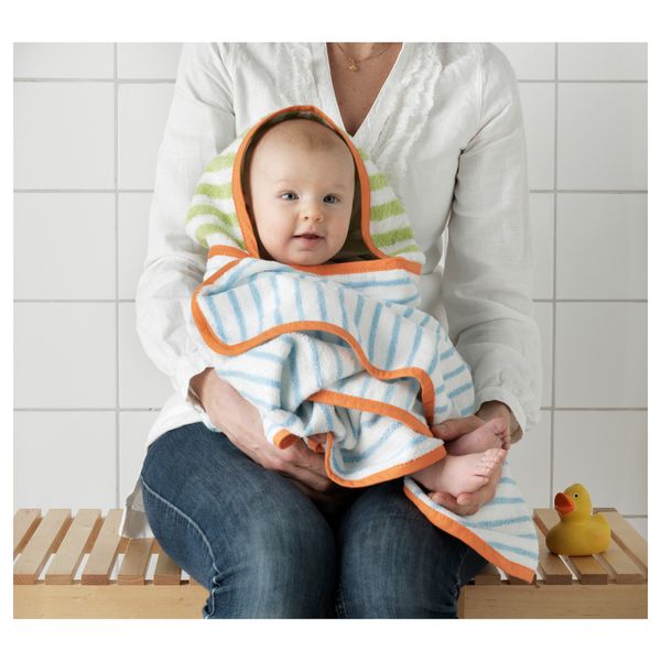 Полотенце с капюшоном СТЭНКА, голубой, зеленый (60x125 см) - схема-чертеж с размерами