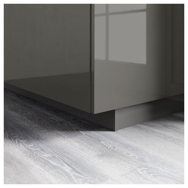 Цоколь РИНГУЛЬТ, глянцевый серый (220x8 см) - схема-чертеж с размерами