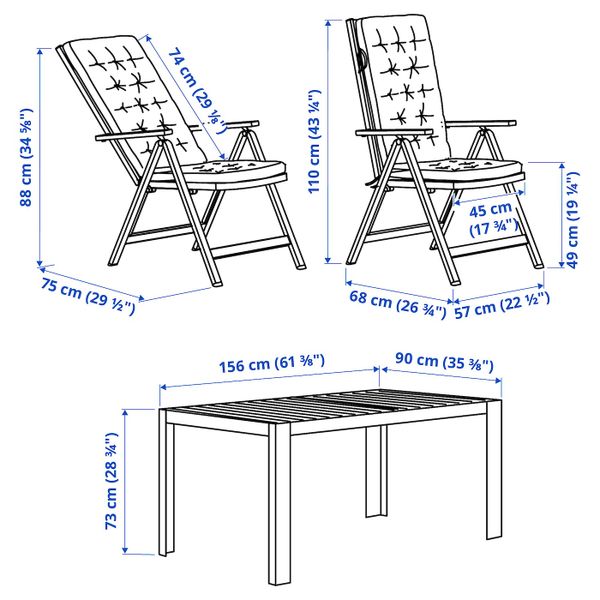 IKEA в интерьере - схема-чертеж с размерами