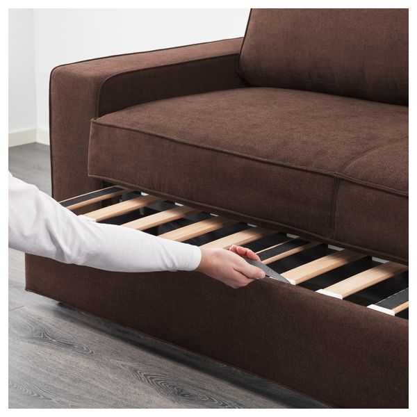 Диван-кровать 3-местный ВИЛАСУНД, Бурред темно-коричневый - фото 2