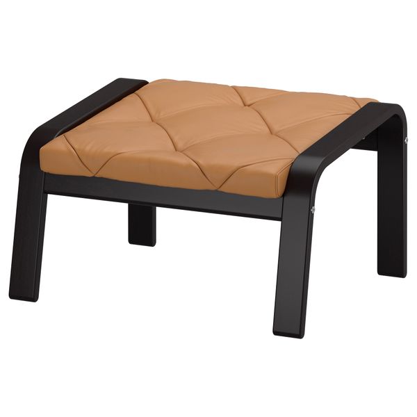Табурет для ног ПОЭНГ, черно-коричневый, Сеглора неокрашенный - фото 1