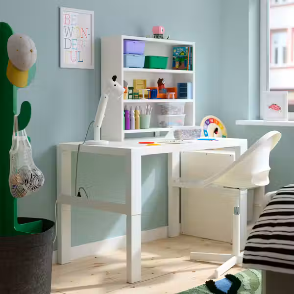 PÅHL Письменн стол с полками - регулируемая высота белый 96x58 см - фото 2
