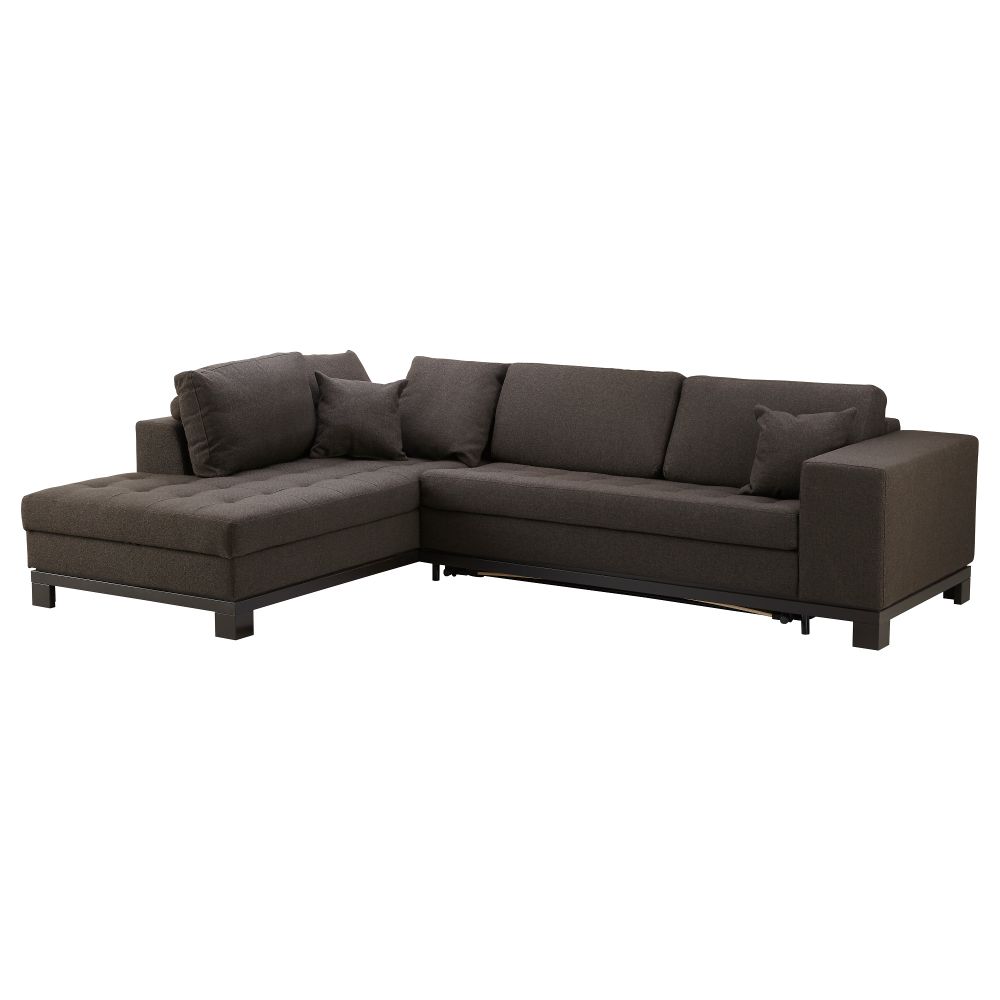 Угловой диван-кровать c модулем для хран, лев НОГЕРСУНД, Толлэби темно-коричневый - фото 1