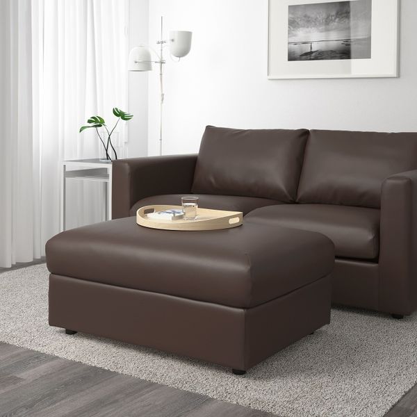 Табурет для ног с ящик для/хрн, Фарста темно-коричневый IKEA ВИМЛЕ 703.593.16 - фото 3