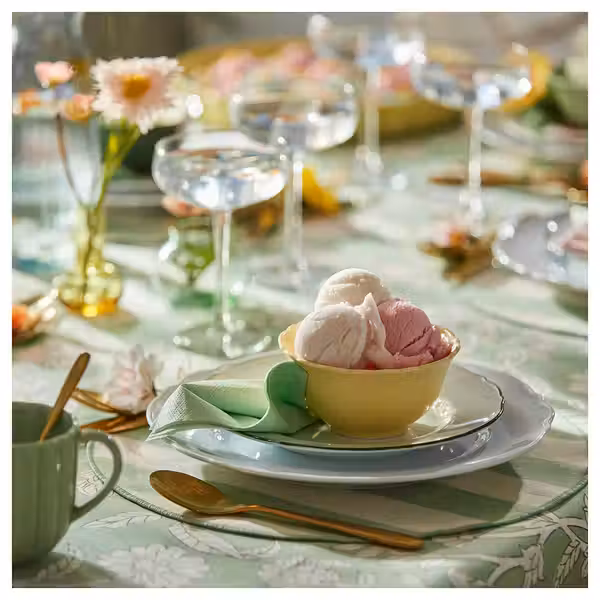 UPPLAGA Миска - светло-зеленый розовый/зеленый желтый 13 см - схема-чертеж с размерами