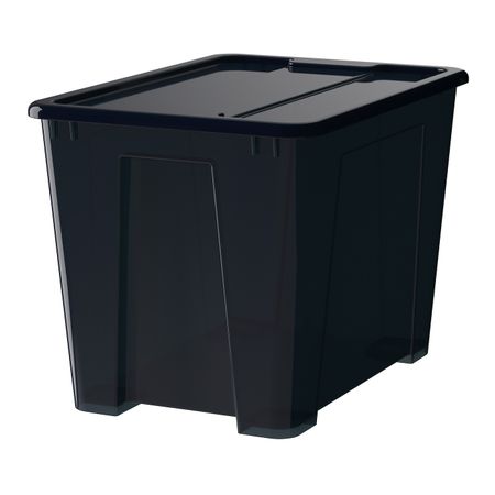 Контейнер с крышкой, черный, 39x28x28 см/22 л IKEA САМЛА 798.981.27