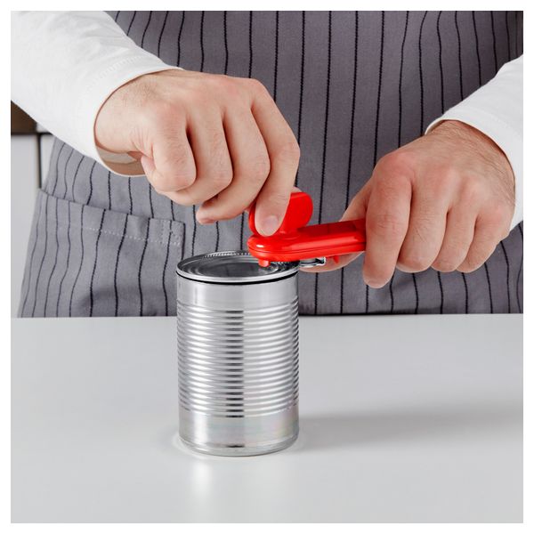 Нож консервный СТЭМ, красный, белый/черный - схема-чертеж с размерами