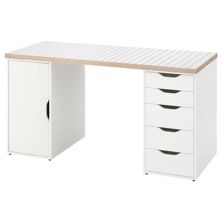 Письменный стол, белый, антрацит, 140x60 см IKEA ALEX АЛЕКС, LAGKAPTEN ЛАГКАПТЕН 795.216.53