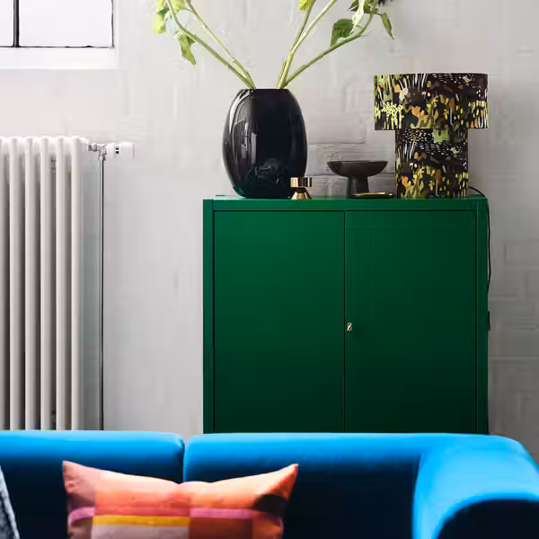 STOCKHOLM 2025 СТОКГОЛЬМ 2025 Шкаф с 2 дверьми - зеленый 80x40x126 см - схема-чертеж с размерами