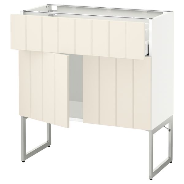 Напольный шкаф, полки, ящик, 2 двери МЕТОД / МАКСИМЕРА, белый, Хитарп белый с оттенком - схема-чертеж с размерами