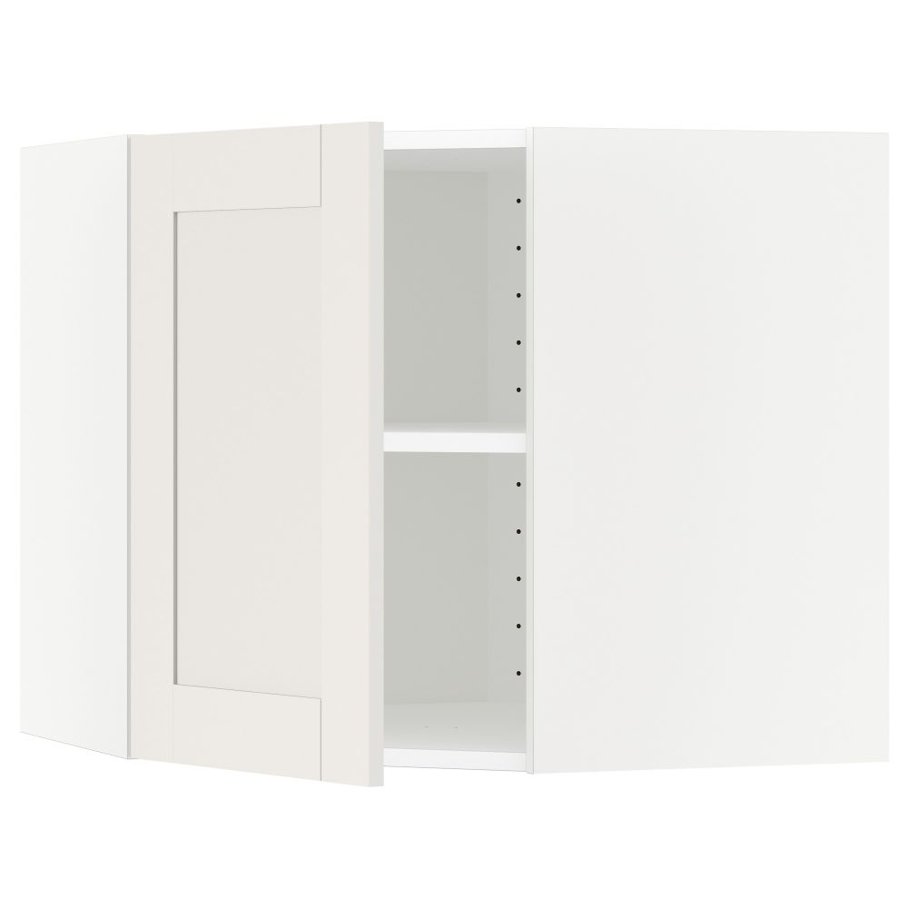 Угловой навесной шкаф с полками МЕТОД, белый, Сэведаль белый - схема-чертеж с размерами