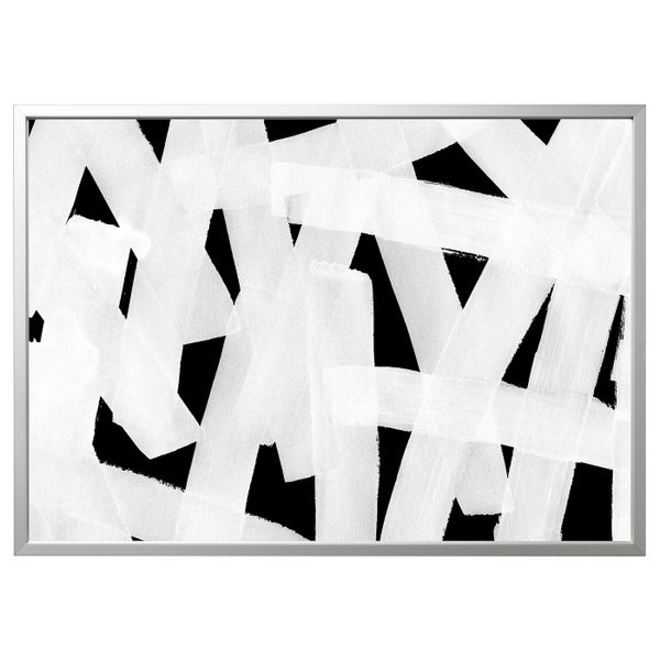 Картина с рамой, Мазки/цвет алюминия 140x100 см IKEA БЬЁРКСТА 592.984.09 - схема-чертеж с размерами