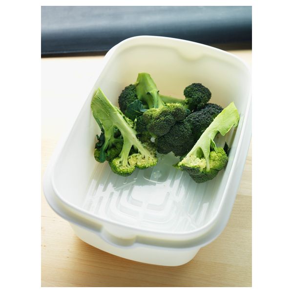 Контейнер ИКЕА/365+, белый, красный (25x17x9 см) - фото 2